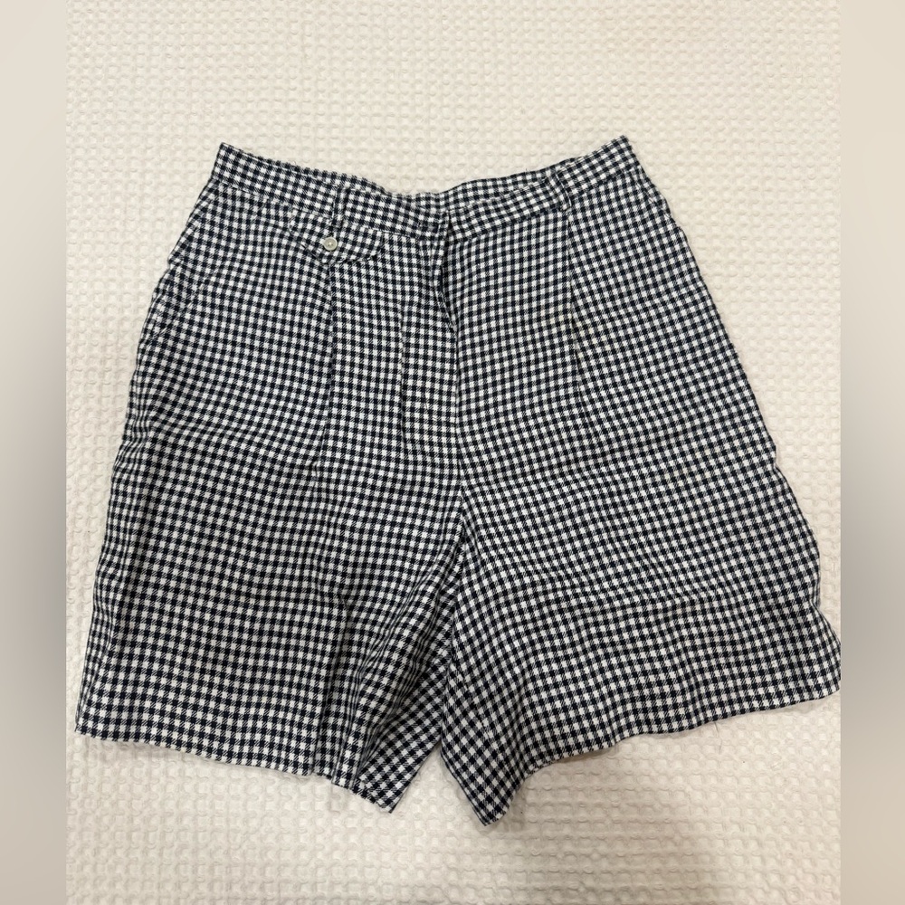 Ralph Lauren Navy Blue and White Checkered Women’s  Shorts
